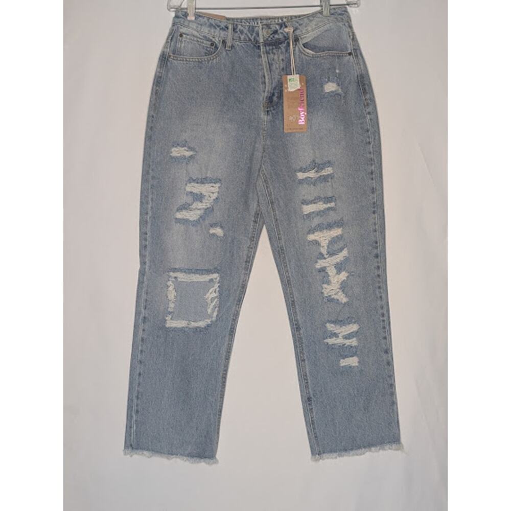 VANILLA STAR Womens size 11 90s Boyfriend jeans super high rise Distressed NWT